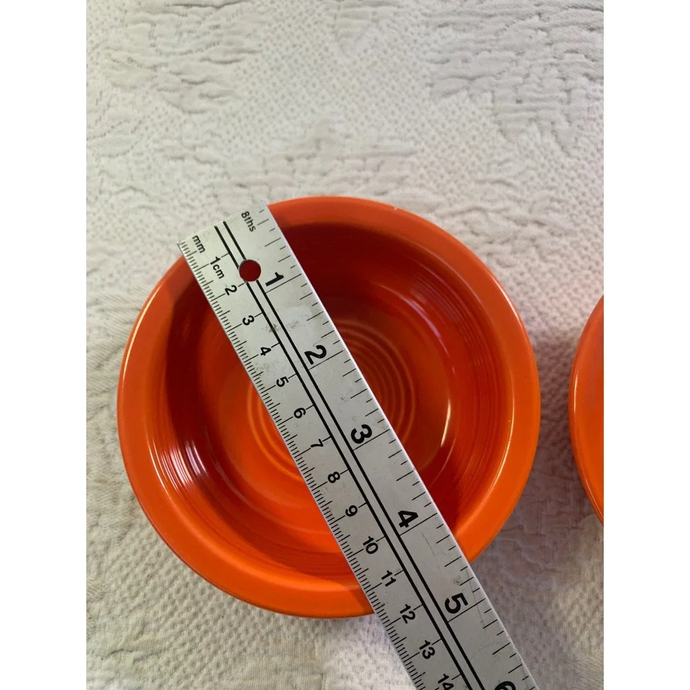Vintage Fiesta Red Fruit Bowls Set of 2 Homer Laughlin USA HLC 50s 60s 4.75 inch